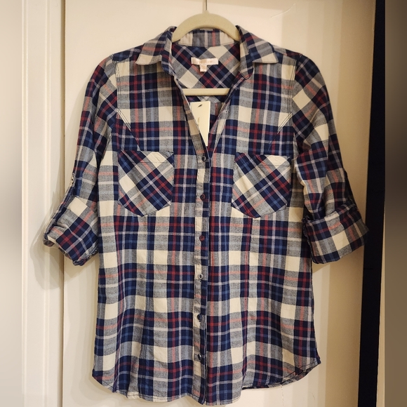 Skies are Blue Charlene Plaid Top Stitch Fix Size S Small - Picture 5 of 6